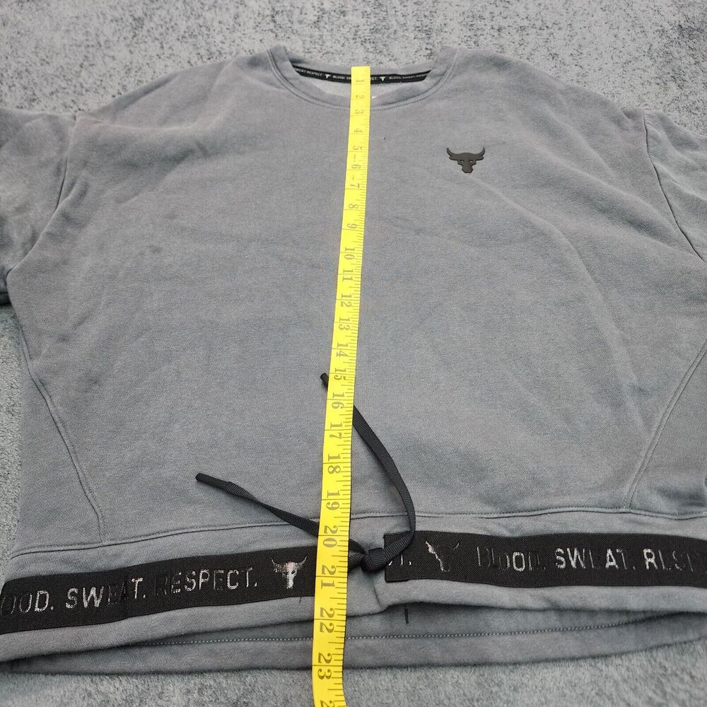 Under Armour Project Rock Women’s Grey Sweater Crew Neck Sweatshirt Size M - Picture 8 of 11